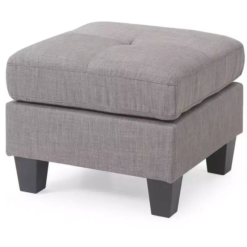 Pouf quadrato imbottito crema - Seduta monoposto