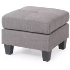 Pouf quadrato imbottito crema - Seduta monoposto