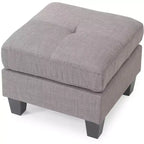 Pouf quadrato imbottito crema - Seduta monoposto