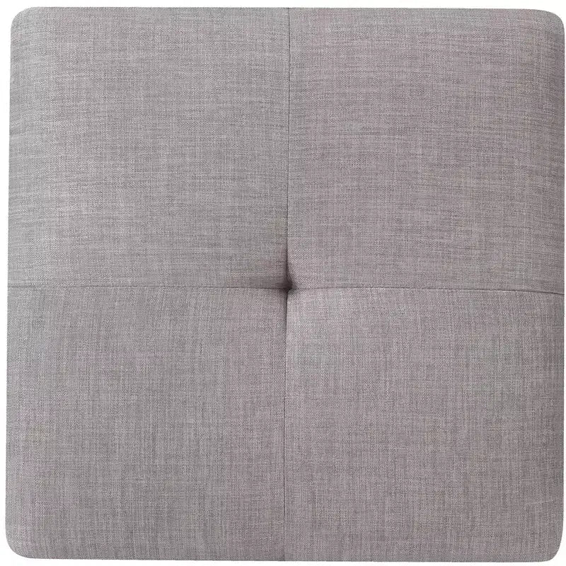 Pouf quadrato imbottito crema - Seduta monoposto