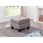 Pouf quadrato imbottito crema - Seduta monoposto