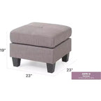 Pouf quadrato imbottito crema - Seduta monoposto
