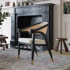 Poltrona accent in rattan canna nero/naturale, 1 posto