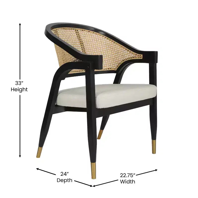 Poltrona accent in rattan canna nero/naturale, 1 posto