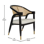 Poltrona accent in rattan canna nero/naturale, 1 posto