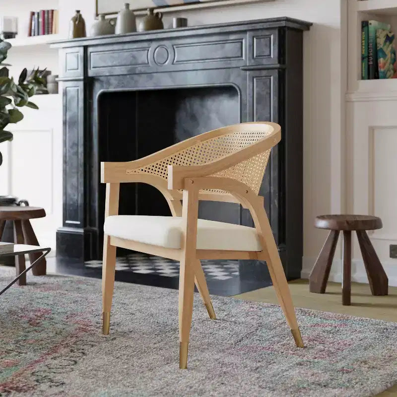 Poltrona accent in rattan canna nero/naturale, 1 posto