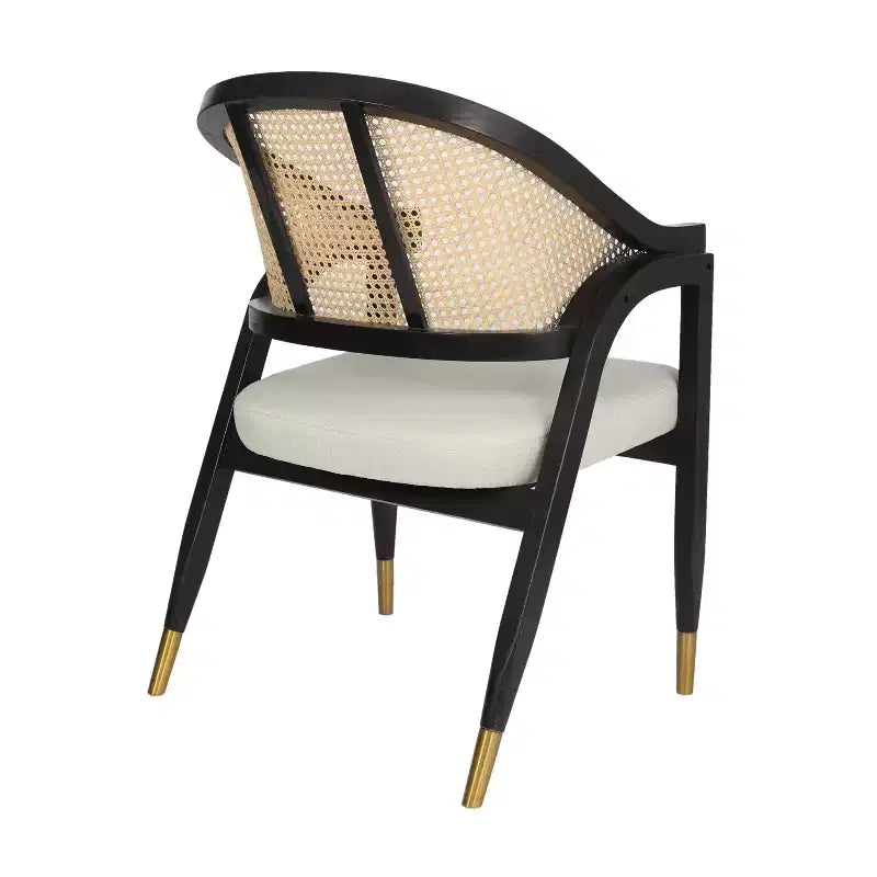 Poltrona accent in rattan canna nero/naturale, 1 posto