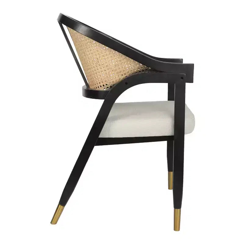 Poltrona accent in rattan canna nero/naturale, 1 posto