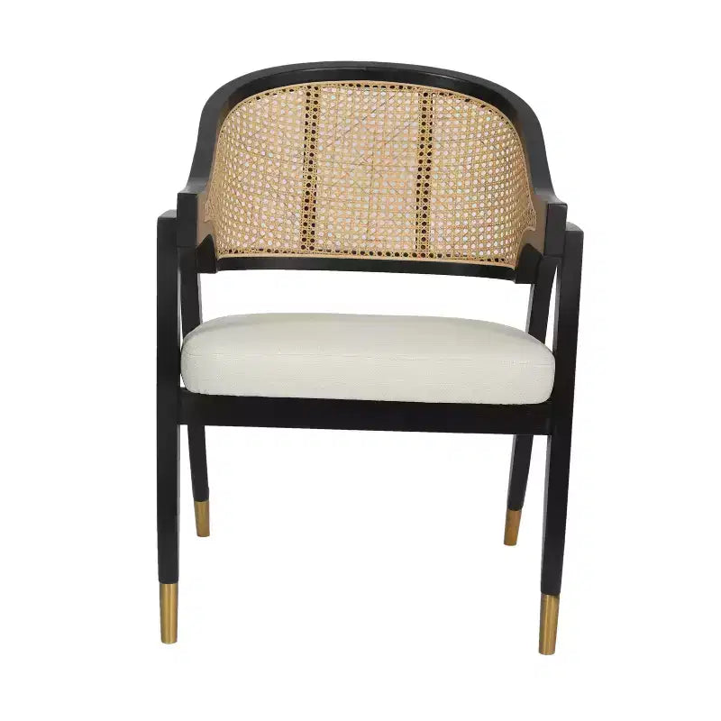 Poltrona accent in rattan canna nero/naturale, 1 posto
