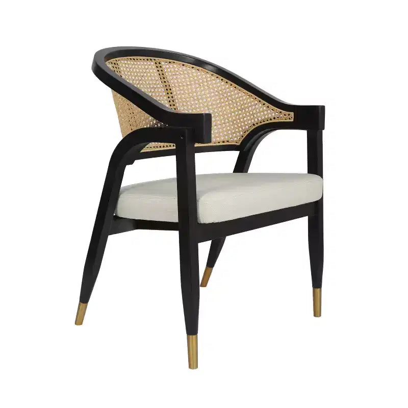 Poltrona accent in rattan canna nero/naturale, 1 posto