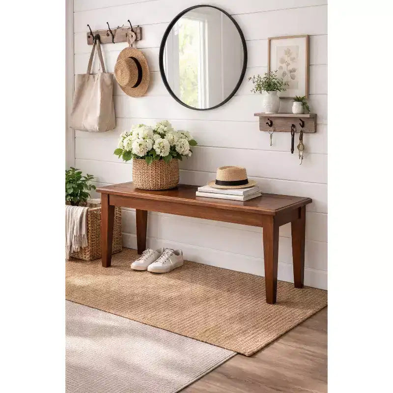 Panca da pranzo in legno, nero/rovere / marrone / rovere, 2 posti